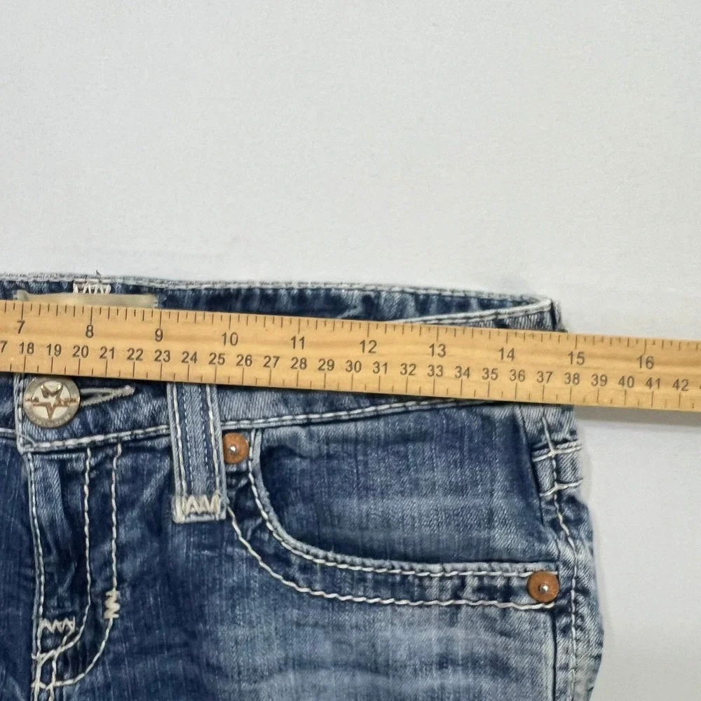 Big Star Liv Bootcut Jeans Distressed Low Rise Blue Denim Womens 27L Fits 29L - Picture 7 of 15